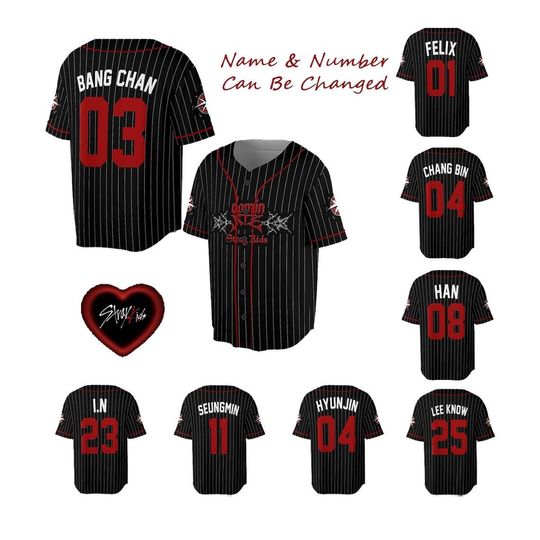 Discover Stray Kids DominATE World Tour Baseball Jersey, Stray Kids World Tour 2025 Baseball Jersey Kpop Jersey Baseball, SKZ Merch, Stray Kids Kpop