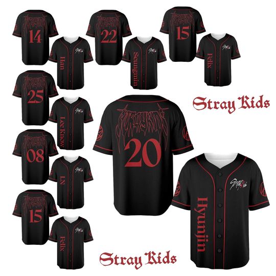 Discover Stray Kids Member Baseball Jersey, Stray Kids DominATE World Tour Baseball Jersey, Kpop Unisex Jersey Baseball, SKZ Merch, Stray Kids Jersey