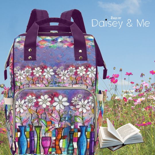 Discover Daisies Colorful Abstract Floral  Daisy  Backpack  Commuter Tote  Doctor Bag  Messenger Bag Satchel  Laptop Bag  Umbrella Wallet