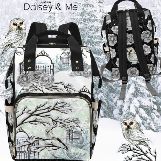 Discover Snowy Owl  Winter Forest  Baby Owl  Winter Wonderland  Backpack  Messenger  Satchel Tote  Commuter  Laptop Bag  Umbrella  Wallet