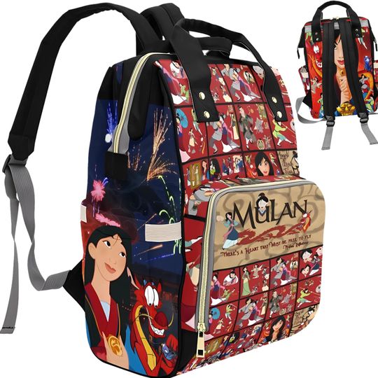 Discover Mulan Backpack  Mulan  Bags and Gifts   Princess Mulan  Diaper Bag  Princess Bags  Crossbody Bags  Multifunctional Bags  Travel Bags