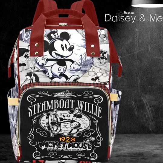 Discover Steamboat Willie Mickey  Laptop Backpack  Weekend Travel Work or Back to School Bags and Accessories for all ages