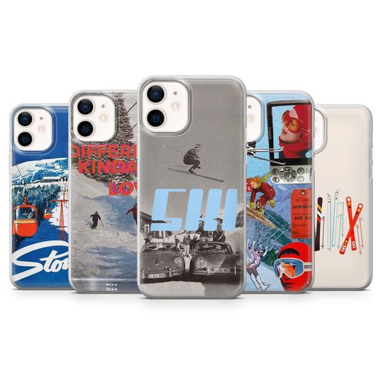 Discover Ski Phone Case Skiing Mountain for iPhone 17Pro, 16, 15, 14, 13, 12, Samsung S25, S24, S23Fe, S22, A16, A26, A56, Pixel 10, 9Pro