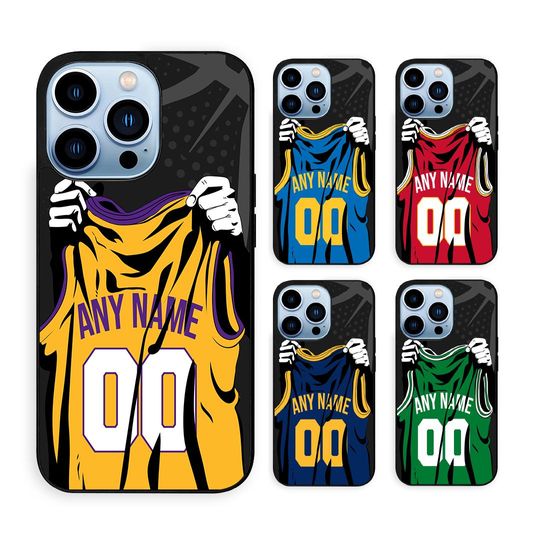 Discover Personalized National Basketball Jersey Name and Number Phone Case iPhone 16 15 14 13 | Samsung S24 S23 S22 S21 | Google Pixel 5 6 7 8 Pro