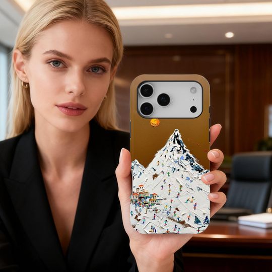 Discover Aesthetic skiing phone case, Holiday Alps Cover, Skiing Phone Case, Protective Cover, iPhone 17 16 15 14 13 12 11 Pro Max, Samsung S25 S24