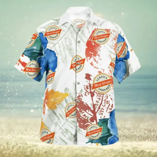 Discover Red Stripe Beer Hawaiian Shirt Summer Gift