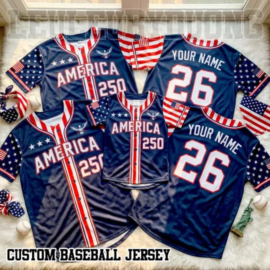 Discover Custom Name USA 250th Anniversary Baseball Jersey Independence Day Baseball Team