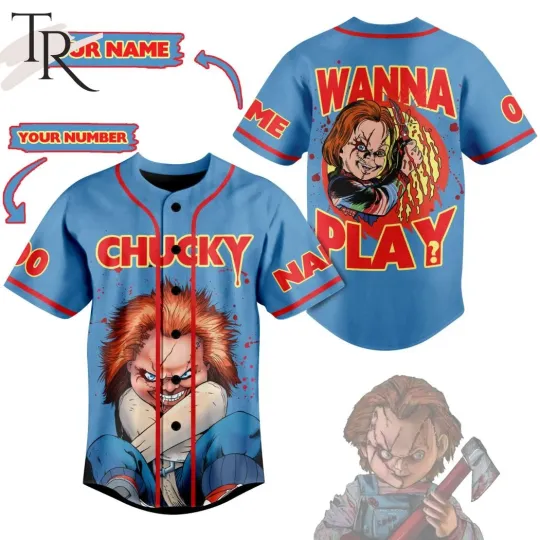 Personalized Chucky Wanna Play Chucky Baseball Jersey
