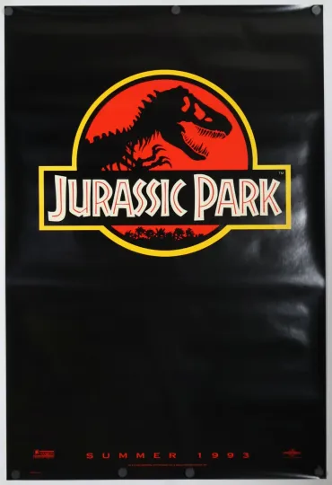 Discover Jurassic Park - original movie poster - 1993 - Red Advance - perfect condition