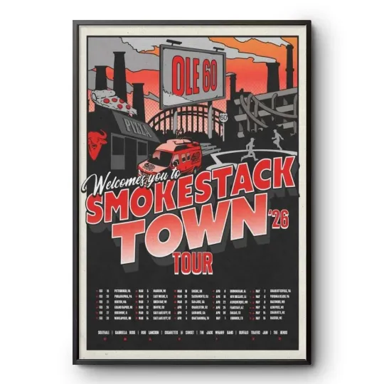 Discover Ole 60 2026 Welcomes You to SmokesTack Town Tour Poster