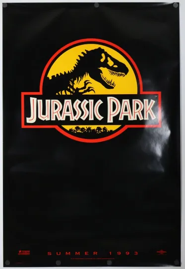Discover Jurassic Park - original movie poster - 1993 - Yellow Adv - Great Condition