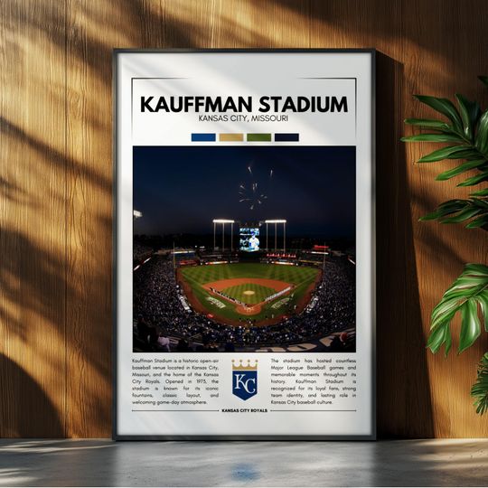 Discover Kauffman Stadium Poster | Kansas City Royals Poster | Stadium Poster | Sports Poster | Field Wall Art | Baseball Fan Gift Print