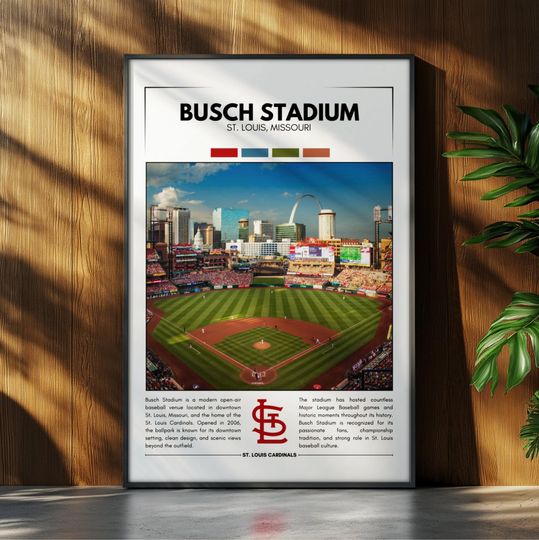 Discover Busch Stadium Poster | St. Louis Cardinals Poster | Stadium Poster | Sports Poster | Field Wall Art | Baseball Fan Gift Print