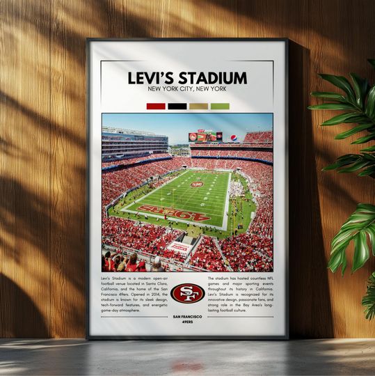 Discover Levi's Stadium Stadium Poster | San Francisco 49ers Poster Print | football Stadium Poster | Sports Poster | Field Wall Art | Football Fan Gift