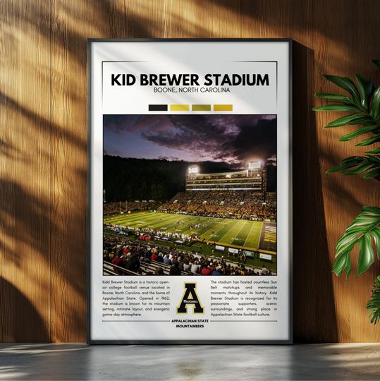 Discover Kid Brewer Stadium Poster | Appalachian State Mountaineers Poster Print | football Stadium Poster | Sport Poster | Field Wall Art | Football Gift