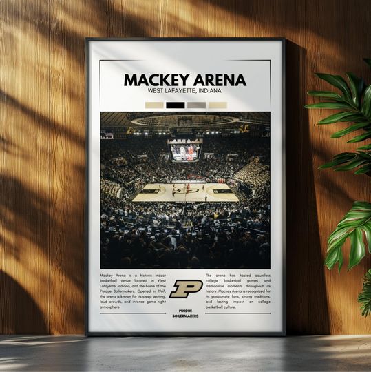 Discover Mackey Arena Stadium Poster | Purdue Boilermakers Poster Print | NBA Stadium Poster | Sports Poster | Field Wall Art | Basketball Fan Gift