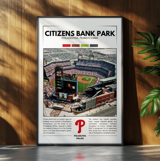 Discover Citizens Bank Park Poster | Philadelphia Phillies Poster Print | MLB Stadium Poster | Sports Poster | Field Wall Art | Baseball Fan Gift