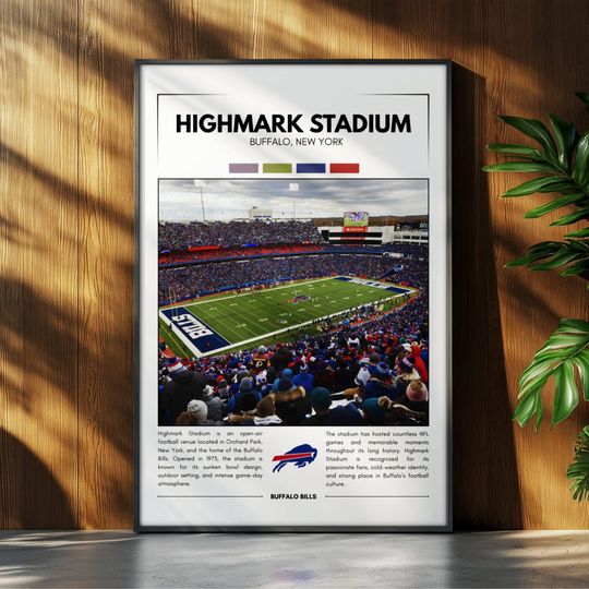 Discover Highmark Stadium Poster | Buffalo Bills Poster Print | football Stadium Poster | Sports Poster | Field Wall Art | Football Fan Gift Print