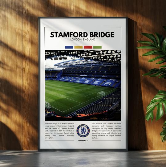 Discover Stamford Bridge Stadium Poster | Chelsea F.C. Poster Print | Soccer Stadium Poster | Sport Poster | Field Wall Art | Soccer Fan Gift