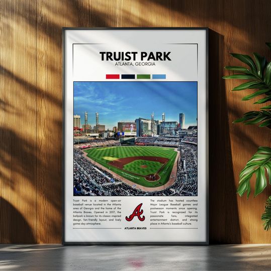 Discover Truist Park Stadium Poster | Atlanta Braves Poster Print | MLB Stadium Poster | Sports Poster | Field Wall Art | Baseball Fan Gift Print