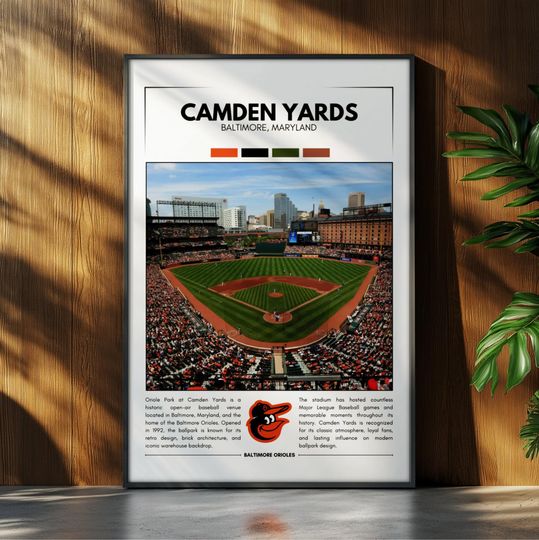 Discover Camden Yards Stadium Poster | Baltimore Orioles Poster Print | MLB Stadium Poster | Sports Poster | Field Wall Art | Baseball Fan Gift Print