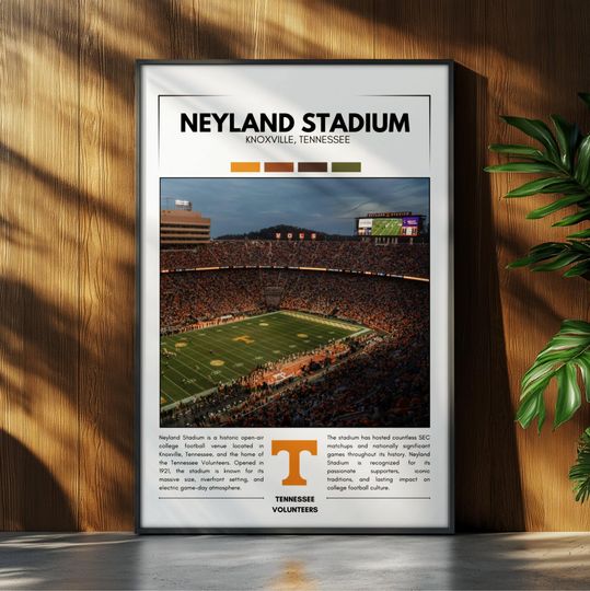Discover Neyland Stadium Poster | Tennessee Volunteers Poster Print | football Stadium Poster | Sports Poster | Field Wall Art | Football Gift