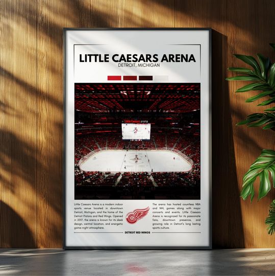 Discover Little Caesers Arena Poster | Detroit Red Wings Poster Print | NHL Stadium Poster | Sports Poster | Field Wall Art | Hockey Fan Gift Print