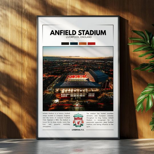 Discover Anfield Stadium Poster | Liverpool F.C. Poster Print | Soccer Stadium Poster | Sport Poster | Field Wall Art | Soccer Fan Gift