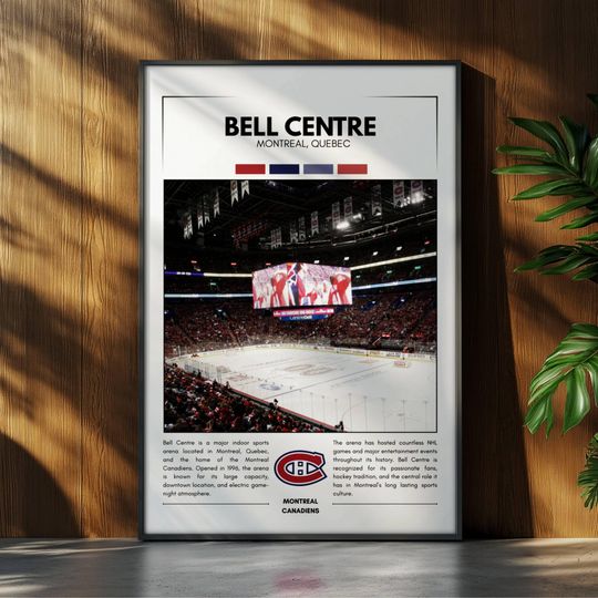 Discover Bell Centre Poster | Montreal Canadiens Poster | NHL Stadium Poster | Sports Poster | Field Wall Art | Hockey Fan Gift Print