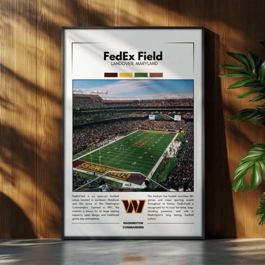 Discover FedEx Field Stadium Poster | Washington Commanders Poster | football Stadium Poster | Sports Poster | Field Wall Art | Football Fan Gift