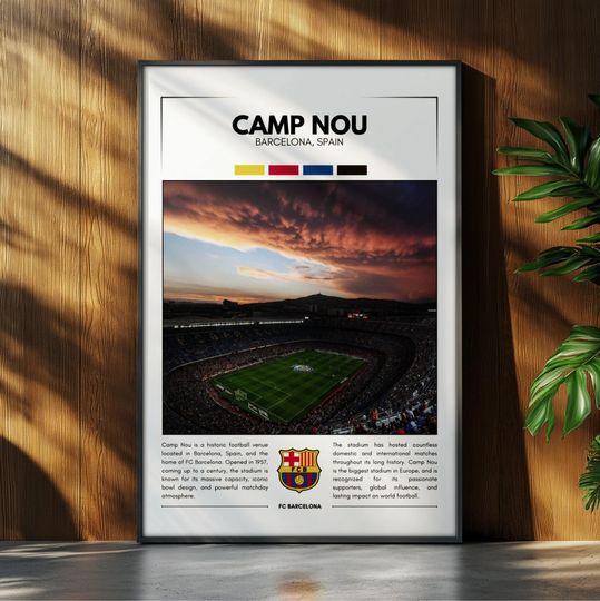 Discover Camp Nou Stadium Poster | FC Barcelona Poster | Soccer Stadium Poster | Sport Poster | Field Wall Art | Soccer Fan Gift