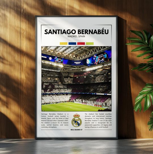 Discover Santiago Bernabu Stadium Poster | Real Madrid CF Poster | Soccer Stadium Poster | Sport Poster | Field Wall Art | Soccer Fan Gift