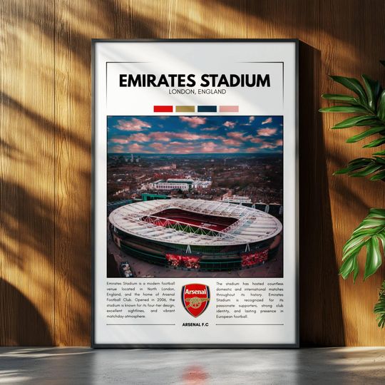 Discover Emirates Stadium Poster | Arsenal Poster | Soccer Stadium Poster | Sport Poster | Field Wall Art | Soccer Fan Gift Print