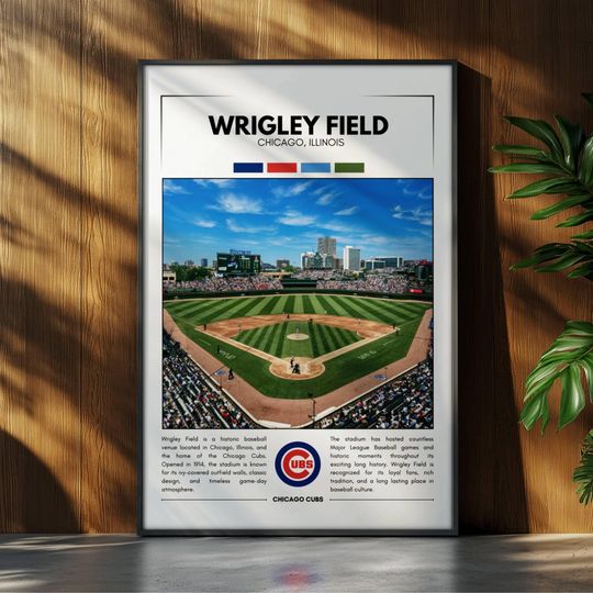 Discover Wrigley Field Stadium Poster | Chicago Cubs Poster | Stadium Poster | Sports Poster | Field Wall Art | Baseball Fan Gift Print