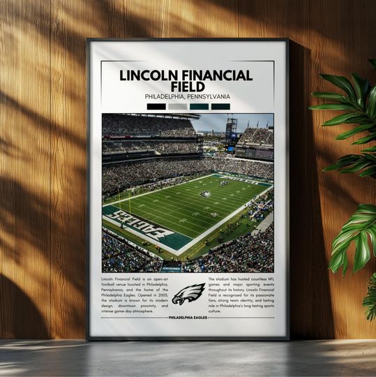 Discover Lincoln Financial Field Poster | Philadelphia Eagles Poster | football Stadium Poster | Sports Poster | Field Wall Art | Football Gift