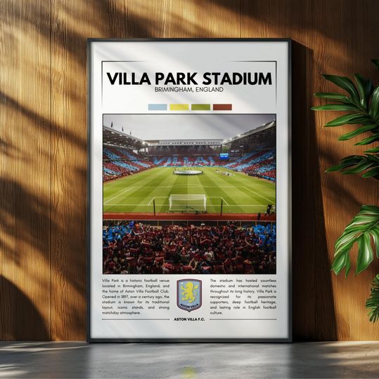 Discover Villa Park Stadium Poster | Aston Villa F.C. Poster | Soccer Stadium Poster | Sport Poster | Field Wall Art | Soccer Fan Gift