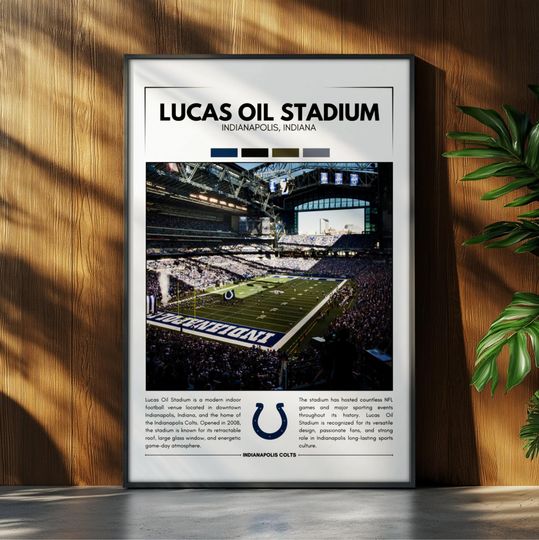 Discover Lucas Oil Stadium Stadium Poster | Indianapolis Colts Poster | football Stadium Poster | Sports Poster | Field Wall Art | Football Fan Gift