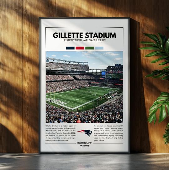 Discover Gilette Stadium Poster | New England Patriots Poster | football Stadium Poster | Sports Poster | Field Wall Art | Football Gift