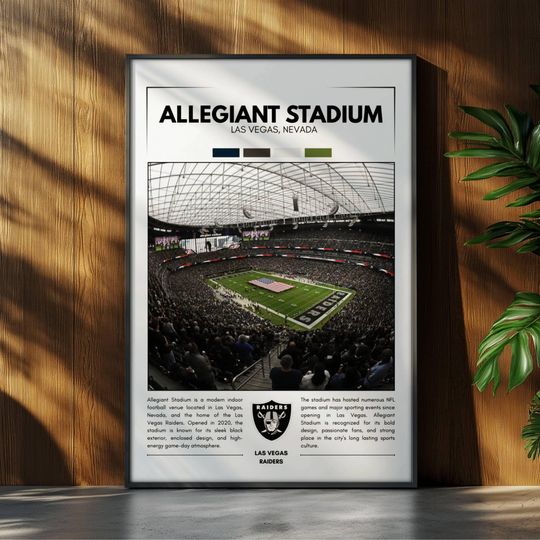 Allegiant Stadium Poster | Las Vegas Raiders Poster | football Stadium Poster | Sports Poster | Field Wall Art | Football Fan Gift Print