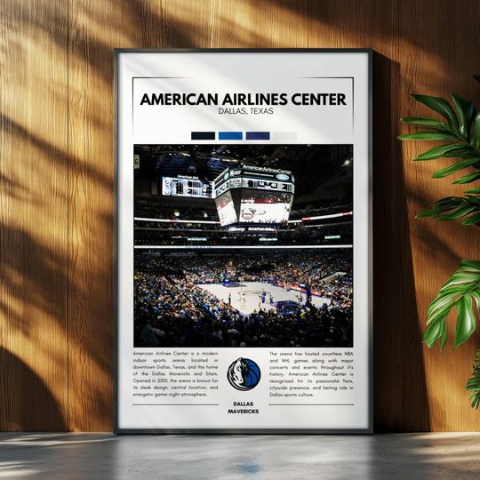 Discover American Airlines Center Poster | Dallas Mavericks Poster | NBA Stadium Poster | Sports Poster | Field Wall Art | Basketball Fan Gift