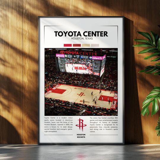 Toyota Center Poster | Houston Rockets Poster | NBA Stadium Poster | Sports Poster | Field Wall Art | Basketball Fan Gift