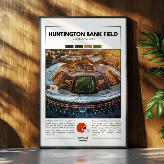 Huntington Bank Field Poster | Cleveland Browns Poster | football Stadium Poster | Sports Poster | Field Wall Art | Football Fan Gift Print