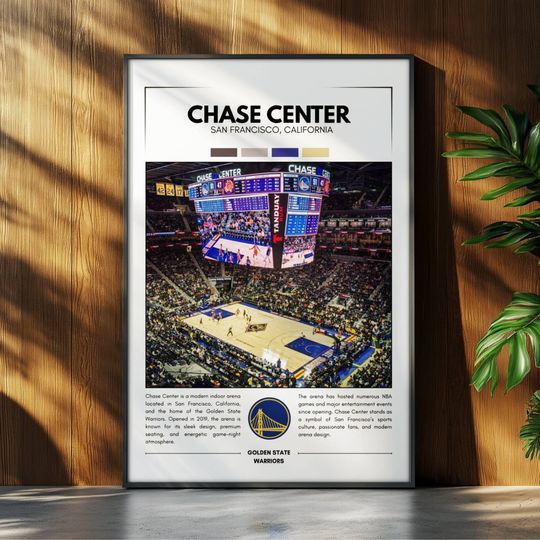 Discover Chase Center Poster | Golden State Warriors Poster | NBA Stadium Poster | Sports Poster | Field Wall Art | Basketball Fan Gift Print