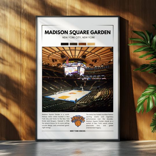 Discover Madison Square Garden Poster | New York Knicks  Poster | NBA Stadium Poster | Sports Poster | Field Wall Art | Basketball Fan Gift