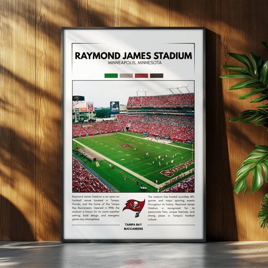 Raymond James Stadium Poster | Tampa Bay Buccaneers Poster | football Stadium Poster | Sports Poster | Field Wall Art | Football Fan Gift