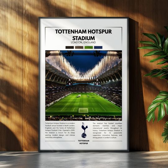 Discover Tottenham Hotspur Stadium Poster | Tottenham United Poster | Soccer Stadium Poster | Sport Poster | Field Wall Art | Soccer Fan Gift