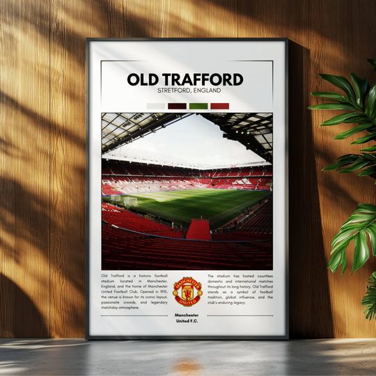 Discover Old Trafford Stadium Poster | Manchester United Poster | Soccer Stadium Poster | Sport Poster | Field Wall Art | Soccer Fan Gift Print