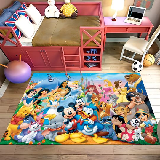Discover Cartoon Characters Rug, Mix Characters Rug,Popular Cartoon Rug,Kids Room Rug,Nursery Decor,Kids Decor,Custom Rug,Personalized Gifts,Area Rug