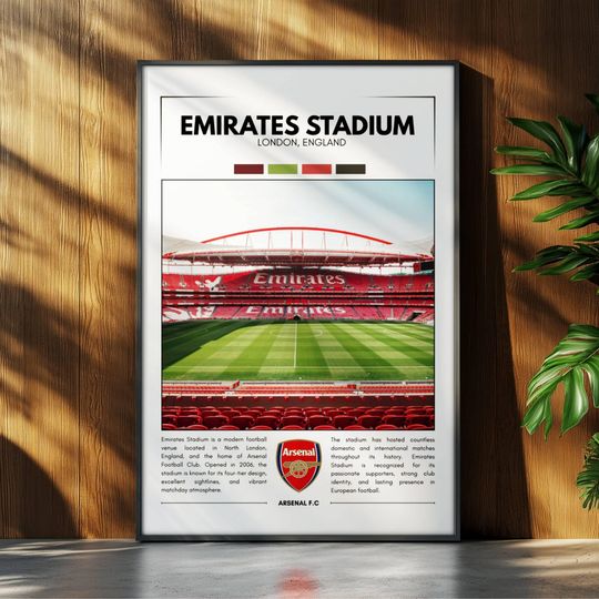 Discover Emirates Stadium Poster | Arsenal Poster | Soccer Stadium Poster | Sport Poster | Field Wall Art | Soccer Fan Gift Print