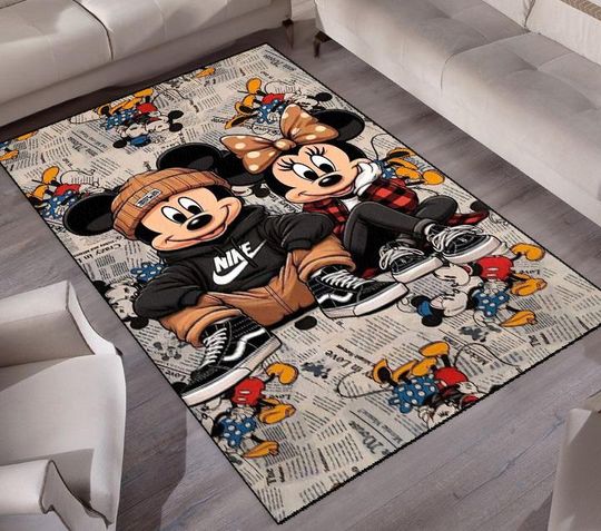 Discover Mickey Mouse Art Rug: Modern Kids Room Decor